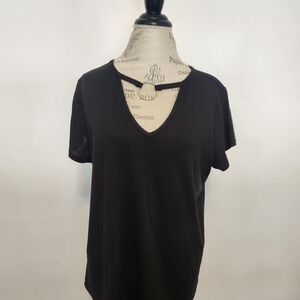 Women's Loralette Black Relaxed Short Sleeve T-Shirt 1X